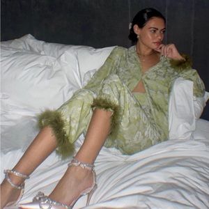 Shop RAHI set. Feather cuffs on sleeves and pants! Great condition!